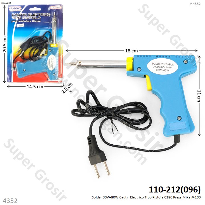 Solder 30W-80W Cautin Electrico Tipo Pistola 0286 Press Mika @100