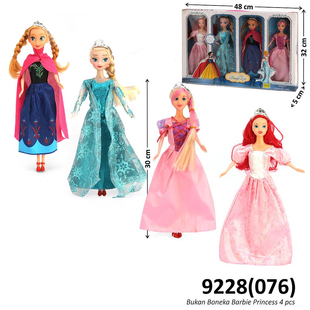 Boneka Barbie Karakter Princess 4 Pcs Box Window @24