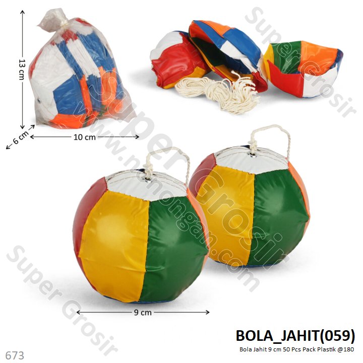 Bola Jahit Kecil 9 cm 50 Pcs Pack Plastik @180
