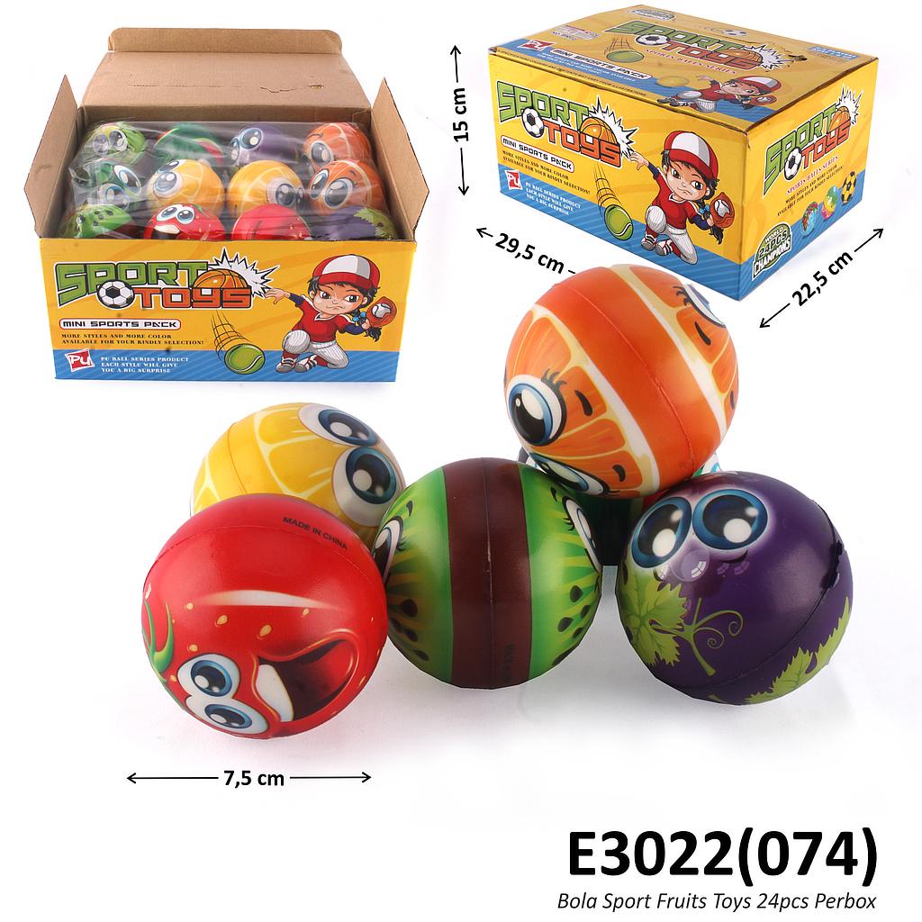 Squishy Bola Buah Eva Sport Toys 1 Box 24 Pcs @480