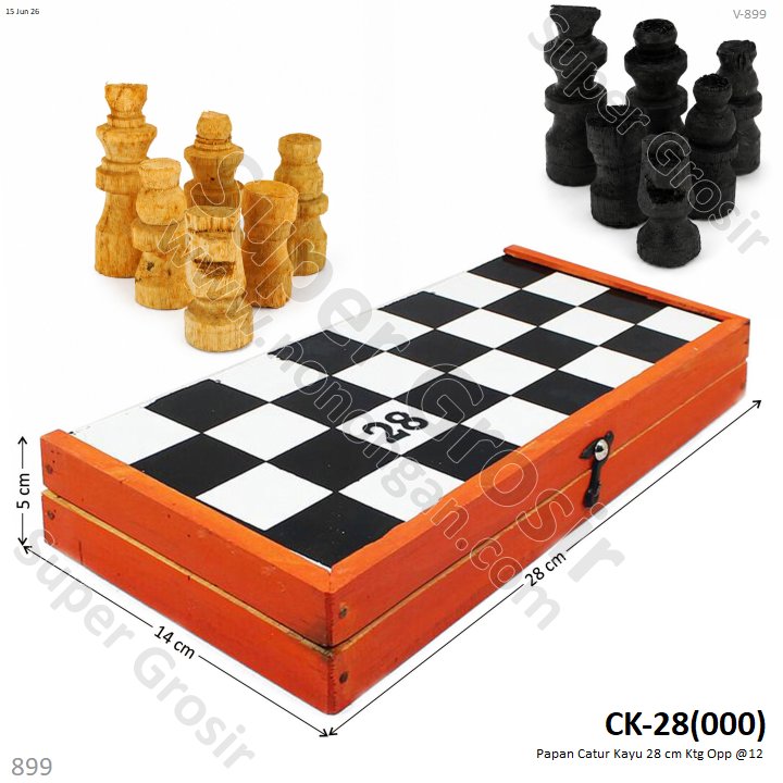 Papan Catur Kayu 28 cm Ktg Opp @12