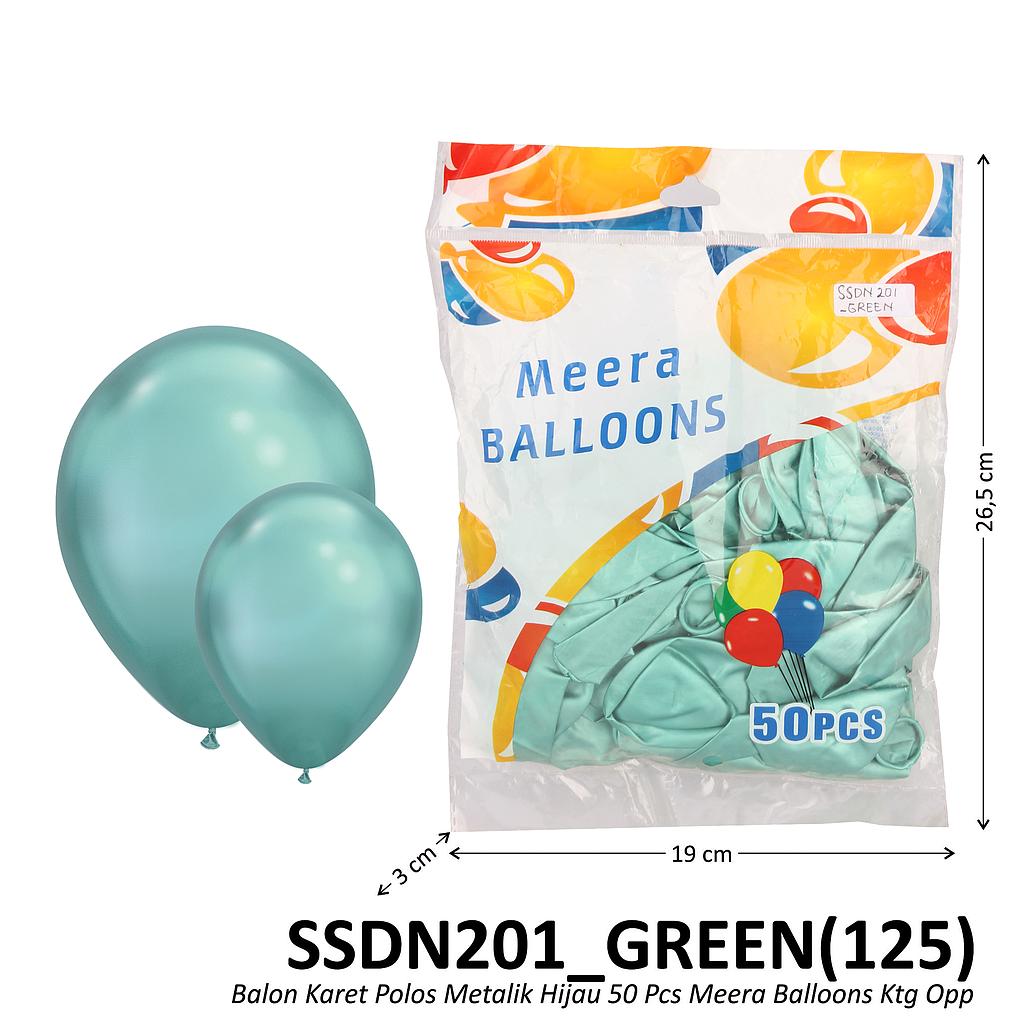 Balon Karet Polos Metalik 50 Pcs Hijau Meera Balloons Ktg Opp @25